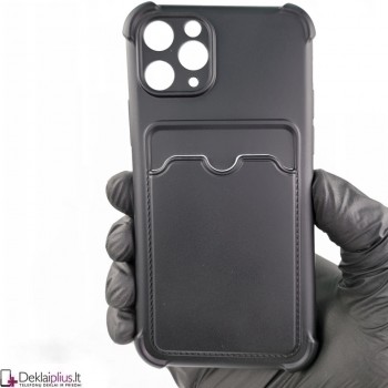 Anti-Shock dėklas su kišenėle - juodas (Apple Iphone 11 Pro)